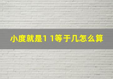 小度就是1 1等于几怎么算